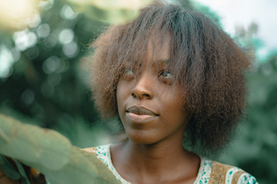 Studio portrait of an Afro-Brazilian woman in her 30s