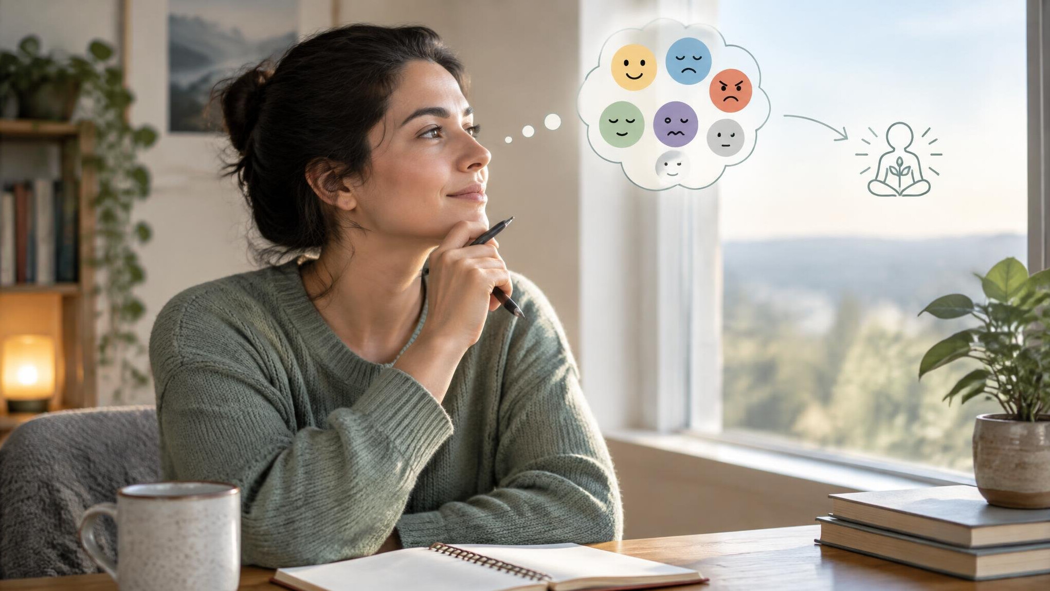 person reflecting on emotions